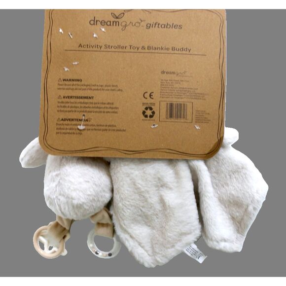 Dreamgro Activity Stroller Toy & Blankie Buddy Cream Fuzzy Bear Plush Lovey - Picture 2 of 3